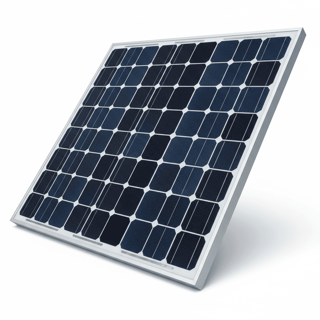 High-efficiency monocrystalline solar panel with blue cells